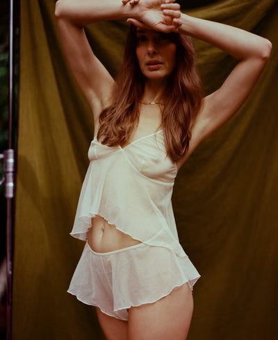 Folie Cotton Crochet Camisole - Cream